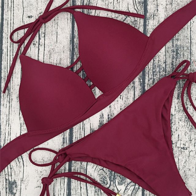 maroon bathing suit top