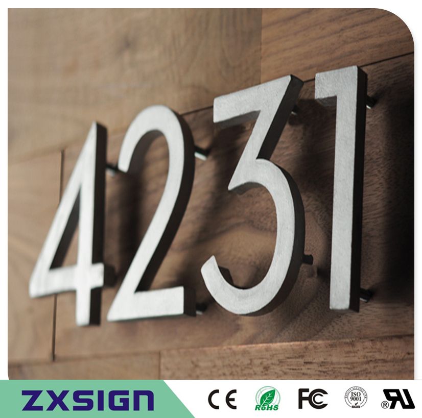 2021 10cm High Outdoor 304# Stainless Steel House Number Sign, 4 High Stainless Steel House Number Signs