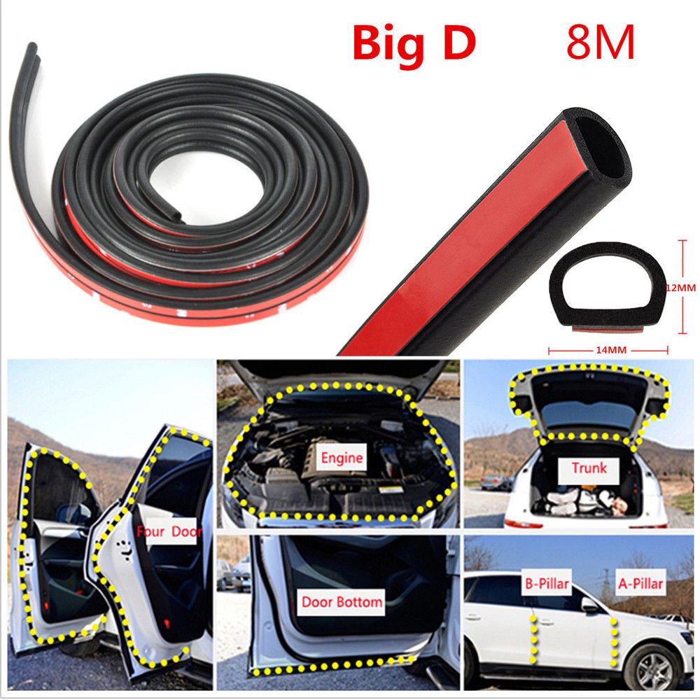 2019 8m Big D Shape Car Door Window Trim Edge Moulding Rubber