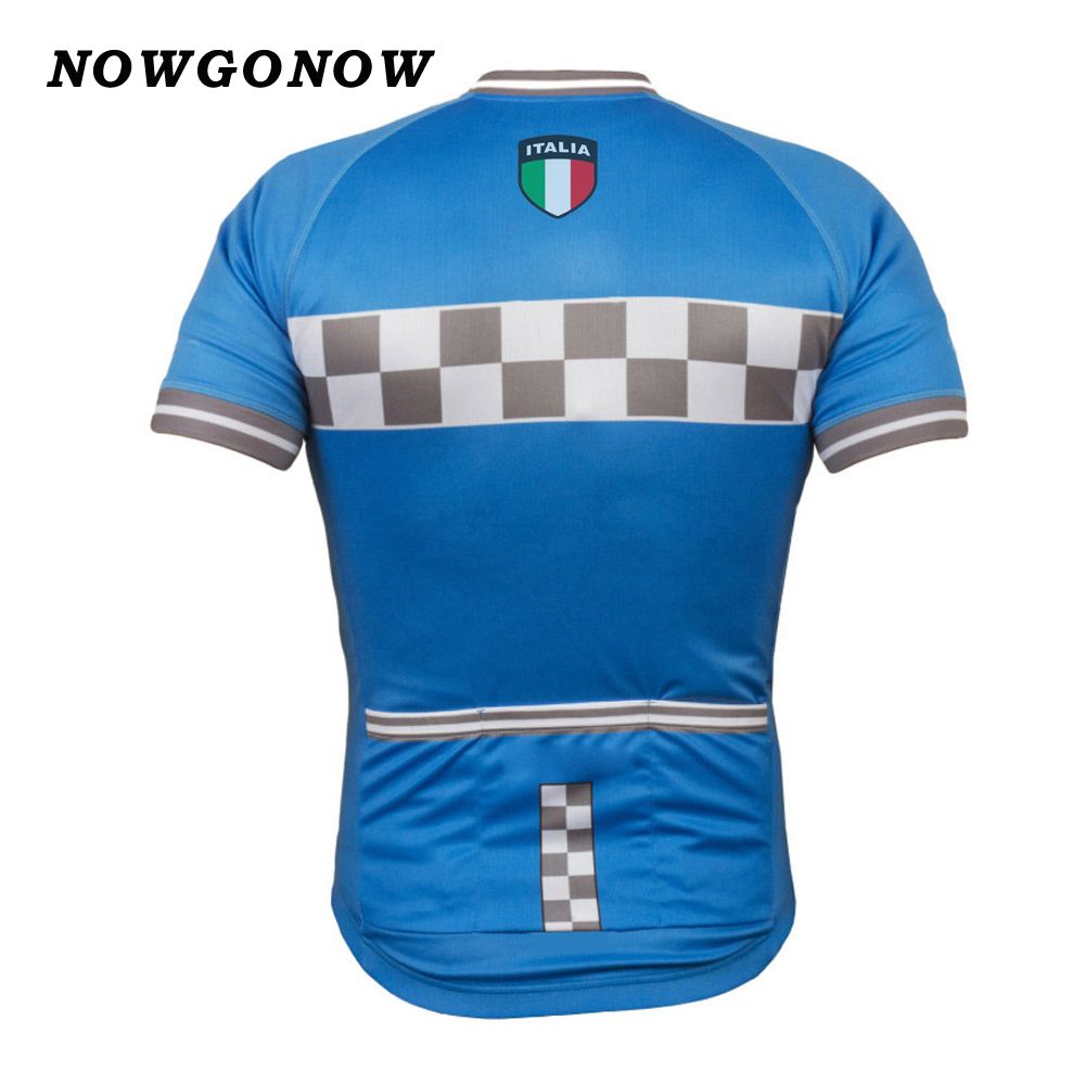 Men 2018 Cycling Jersey Italy Italian Team Gray Black Red Blue Clothing
