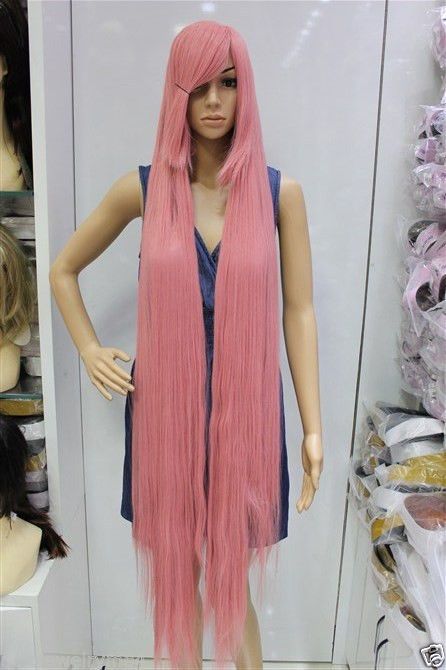 150 Cm Long Straight Wig Black Purple Long Curly Women Heat ...