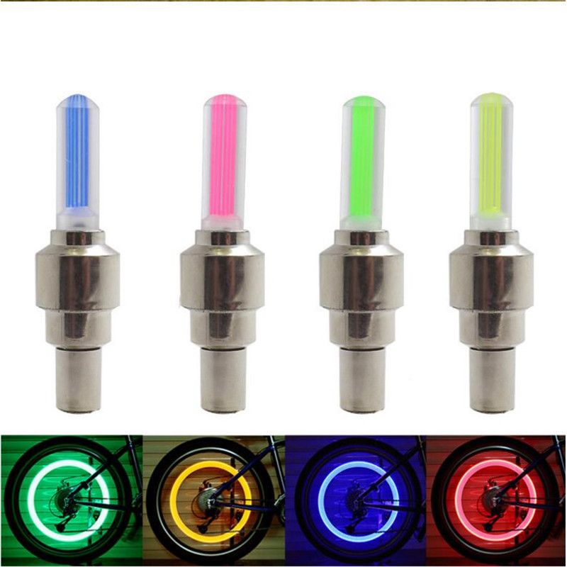 Cycling Safe Accessories LED Bike Wheel Lights Bicycle Valve Flashlight 2 Pieces