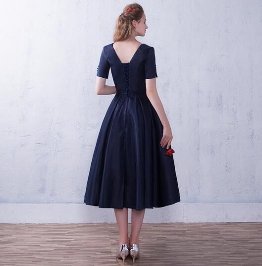 short sleeve tea length dress