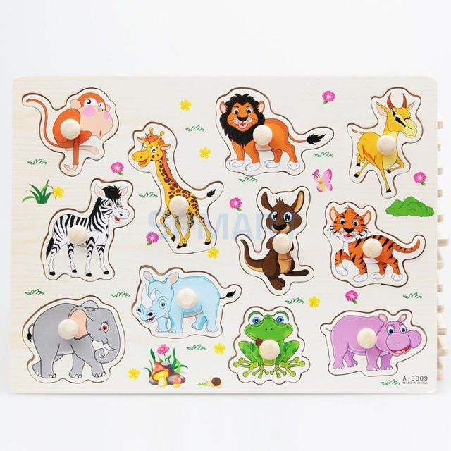 wooden animal puzzles for toddlers