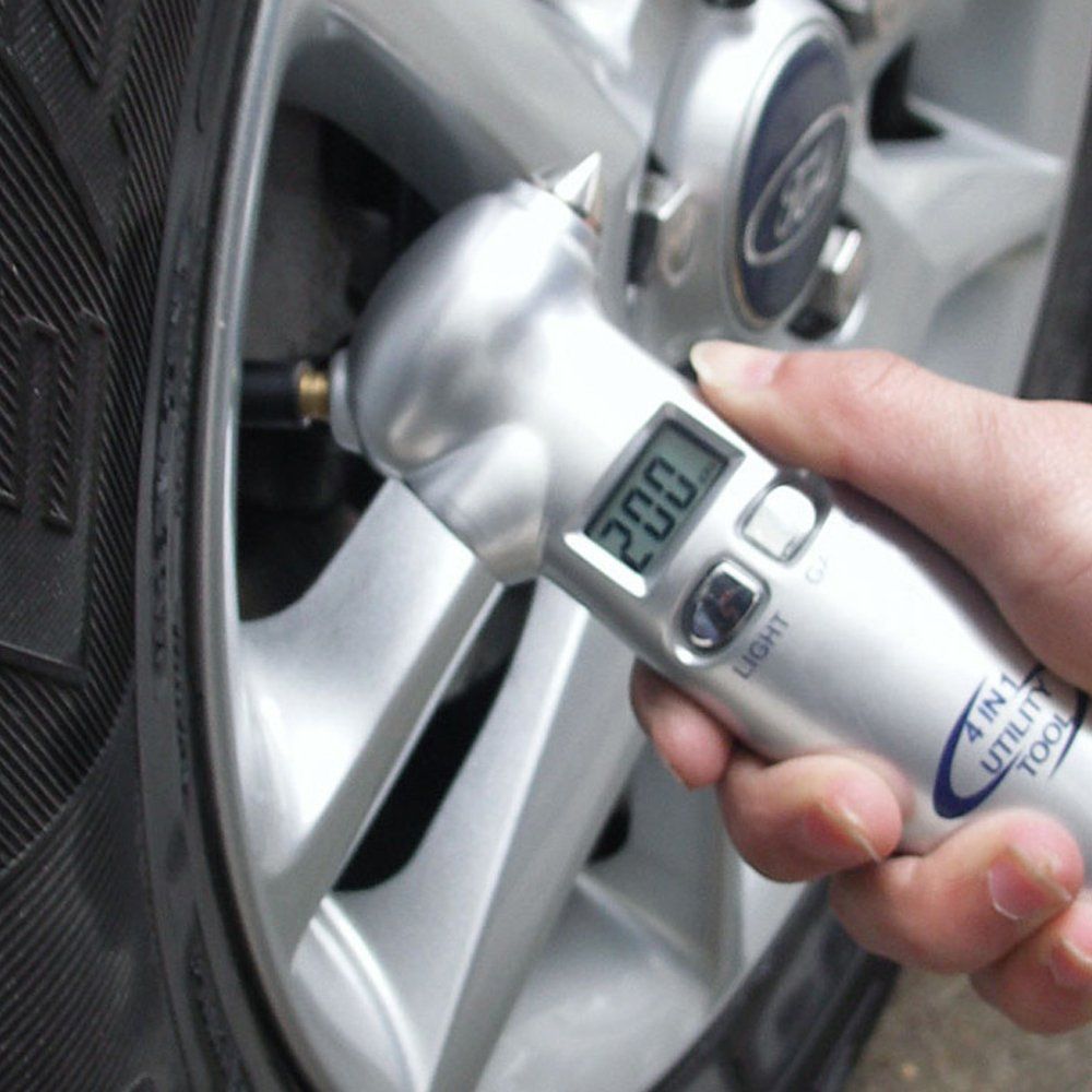 Auto LCD Digital Tire Pressure Gauge 100 PSI Air Release Inflator Tire Tread