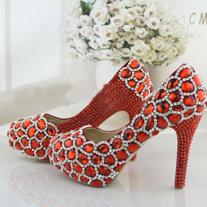 red diamante heels