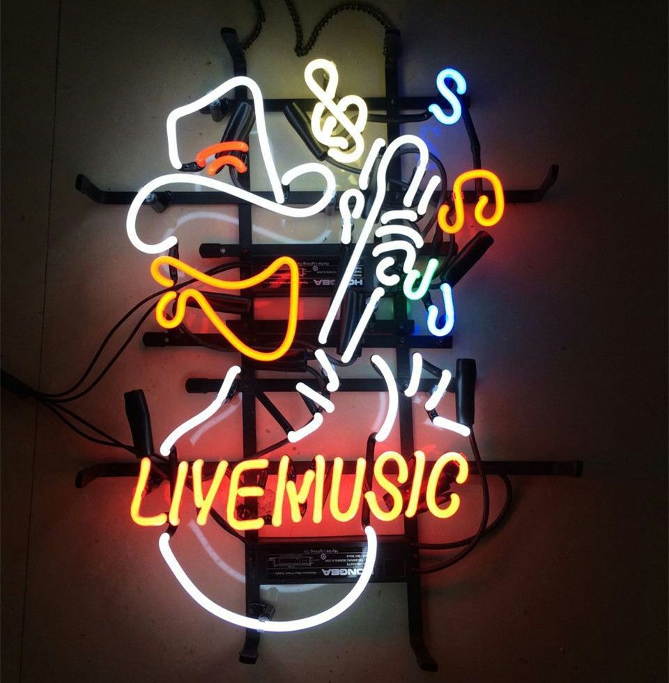 New Live Music Beer Bar Neon Light Sign 17"x14" 