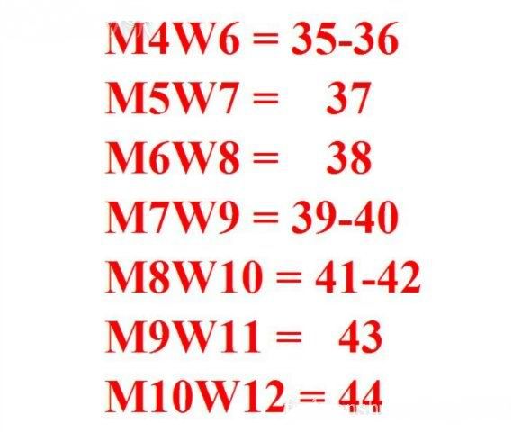 size m5w7