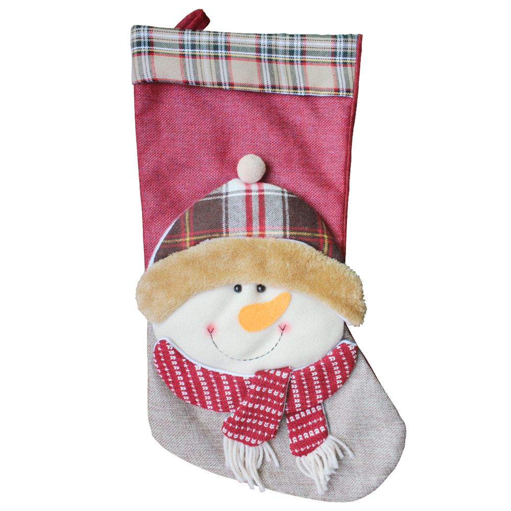 46x 23 5cm New Year Christmas Socks Santa Claus Tree Ornaments Stocking Hanger Candy Gift Bag Decorations Kids 2017 Home New Christmas Lawn Decorations
