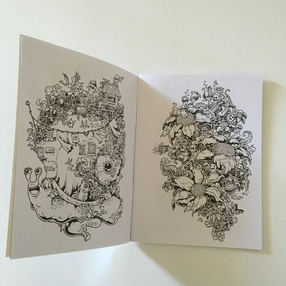 Piccole dimensioni Doodle Invasion libro da colorare per gli dimensioni Doodle Invasion libro da colorare per gli adulti i bambini a sviluppare l intelligenza alleviare lo stress Graffiti pittura libri di disegno