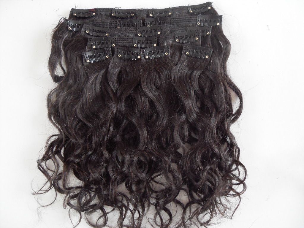 Mongolian Human Virgin Hair Extensions Clip In Hair Curly Hair
