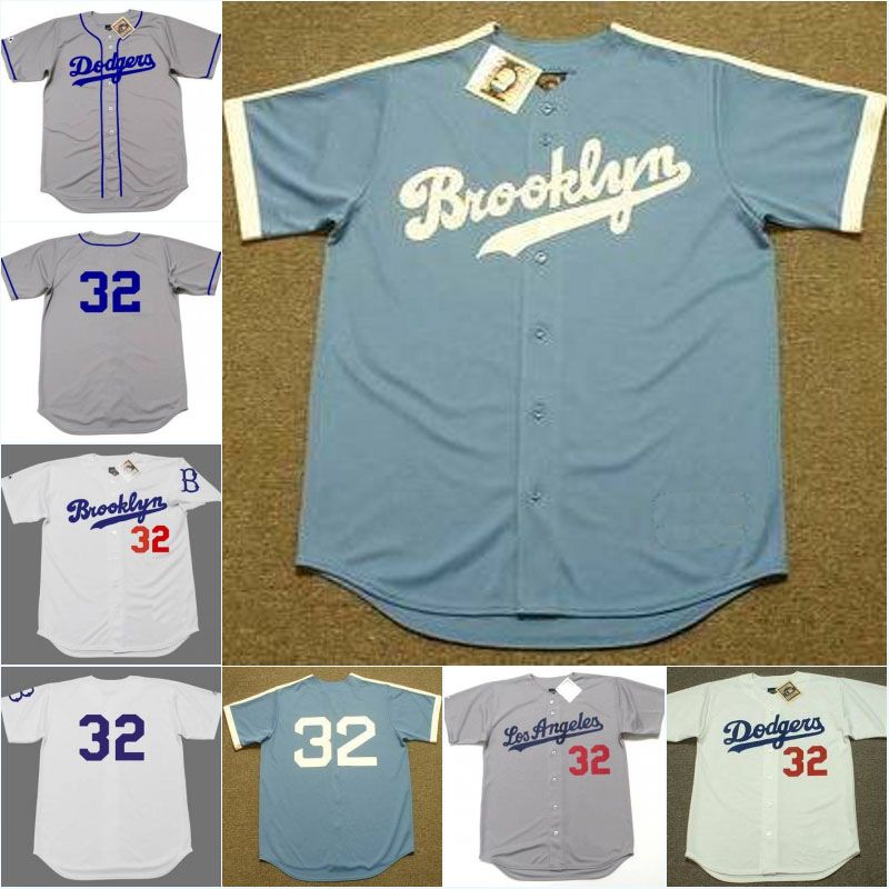 2021 32 Sandy Koufax Jersey Mens Brooklyn Dodgers 1955 Los Angeles