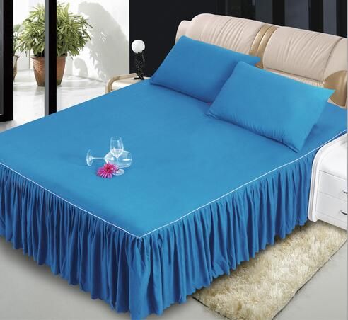 solid color twin full queen king size navy blue black green orange queen size bedskirt