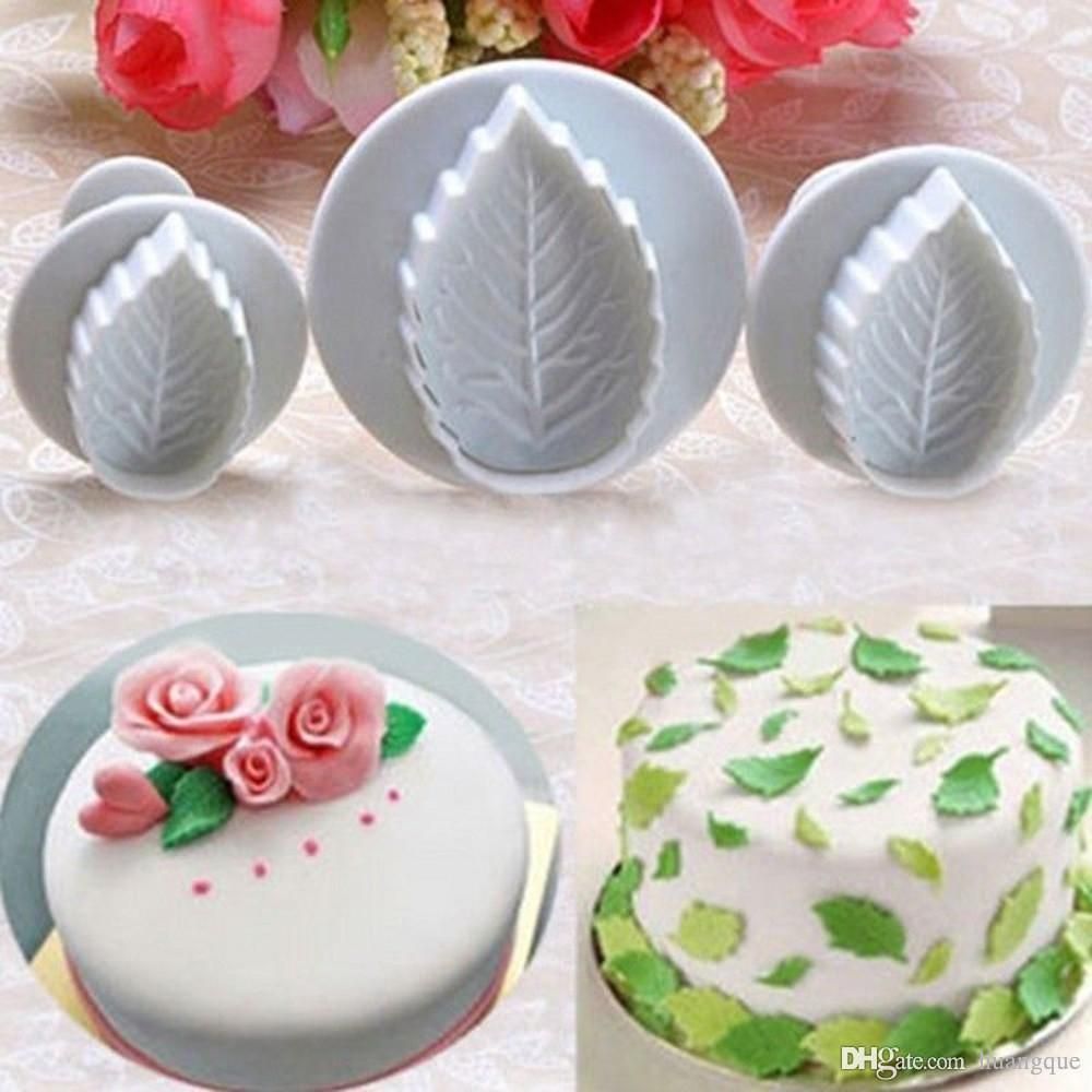 2019 New Leaf Shape Fondant Cake Decorating Tools Cupcake Kitchen