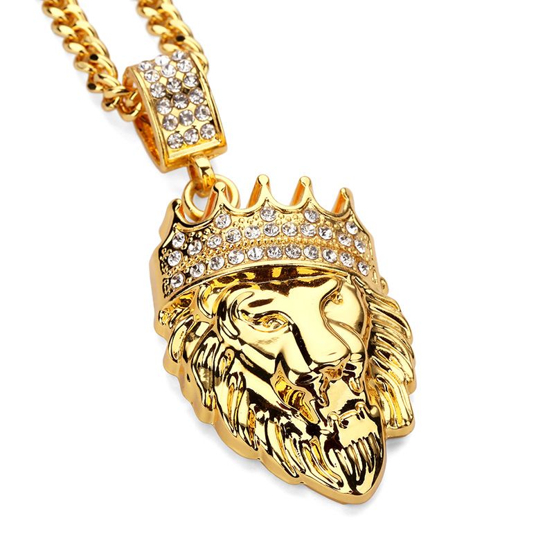 Wholesale Fashion Design Lion Head Pendant Necklaces Men Punk Gold Plated Jewelry Filling Pieces Mens Hip Hop Chain Necklace Sale From Zx 9 49 Dhgate Com