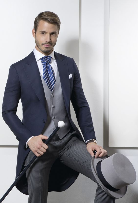 navy morning suit