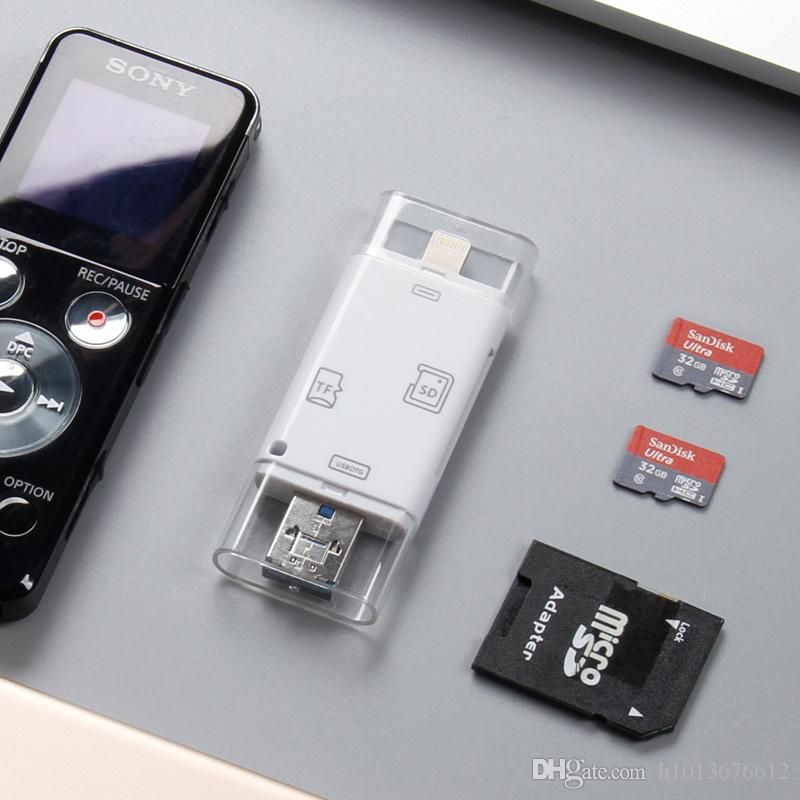 satin al yeni otg i flash surucu 3in1 sd tf harici bellek karti okuyucu icin iphone 7 6s plus 5s ipad pc andriod micro usb akilli telefon i flash