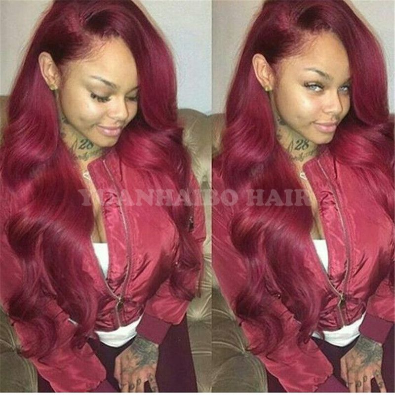burgundy lace front wig