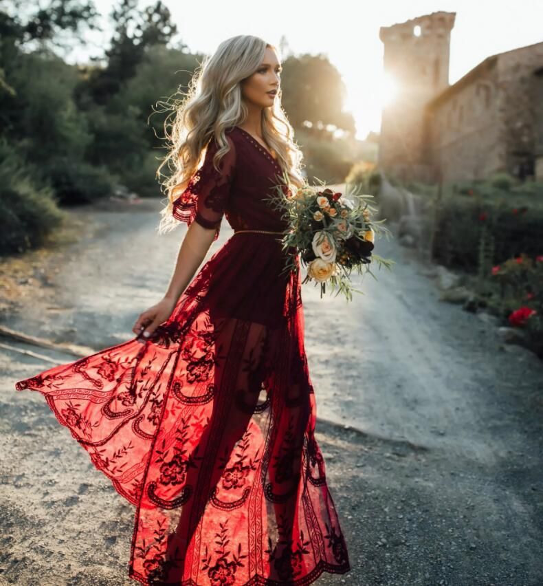 beach dress red