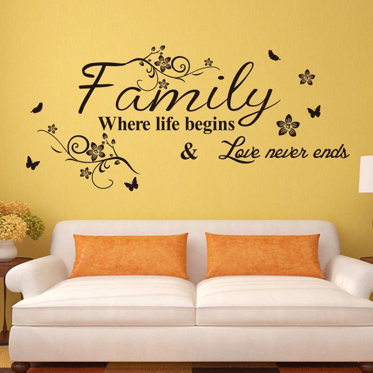 Live Laugh Love Quotes Butterfly Wall Stickers Art Room Decal Home DIY Decor
