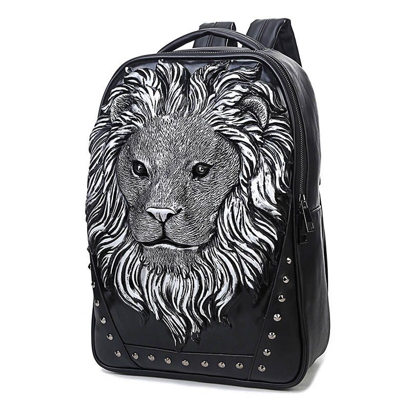 3d lion head backpack