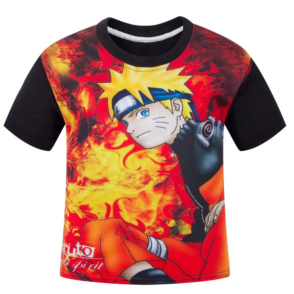 NFBZ® Camiseta de manga corta para niños Anime Naruto con impresión 3D 