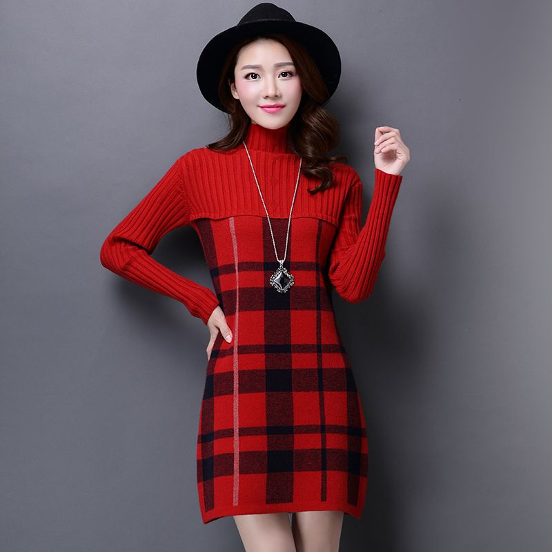 plaid sweater dress