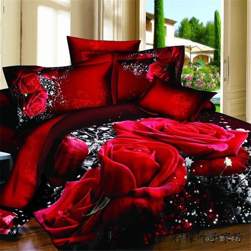 3d Bedding Set Bed Set Sexy Rose Flower Bedding Home Cotton Duvet