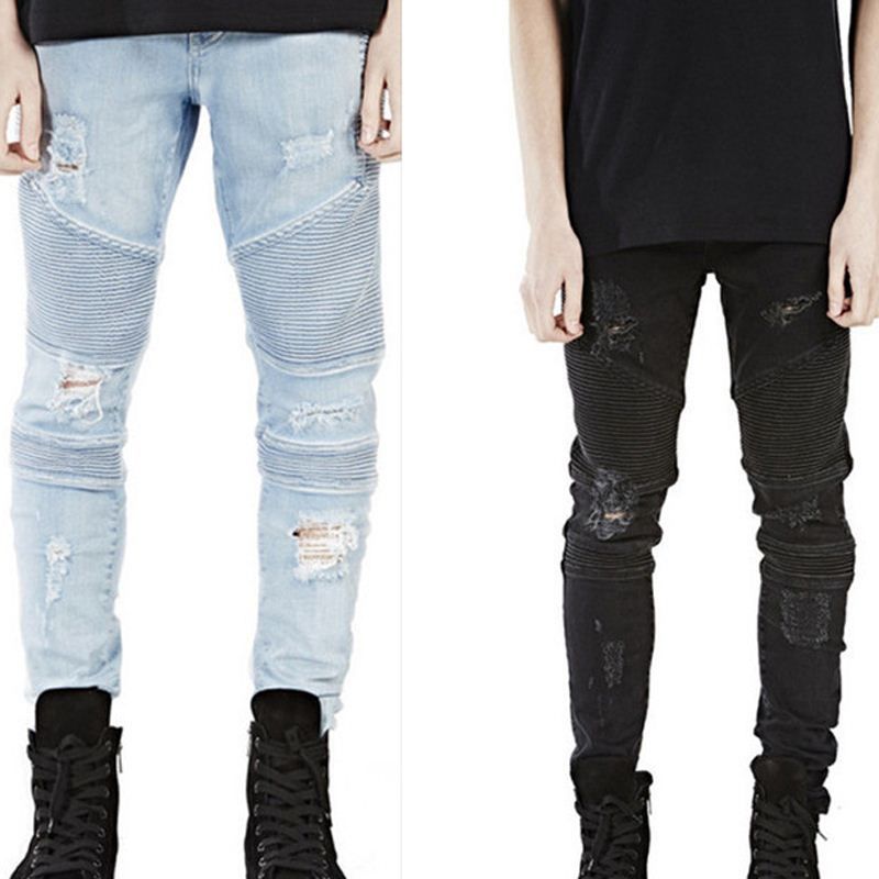 Acquistare Jeans Uomo Biker HIp Hop Economici Jeans Skinny Jeans Strappati  Skinny Azzurri E Neri i Taglia 28 38 M73 Economico | Consegna Veloce E  Qualità | DHgate Italy