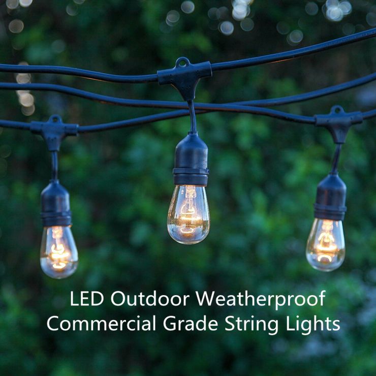 Commercial Grade Outdoor String Lights Lighting Ideas Led Outdoor String Light Weatherproof Commercial Grade Lights With Hanging Sockets Base 48 Foot Holiday Fairy