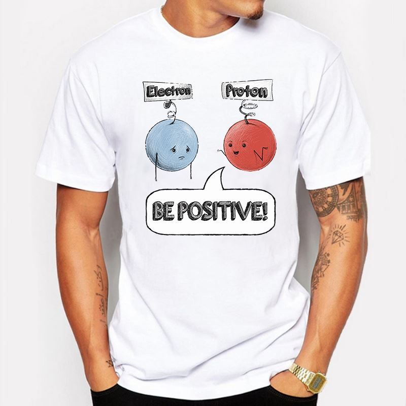Mens Clothing Funny Cartoon Anime Be Positive Design T Shirt Men Fashion Print T Shirt Short Sleeve O Neck Tee Shirt Homme De Marque Crazy T Shirts Online Cool Looking T Shirts