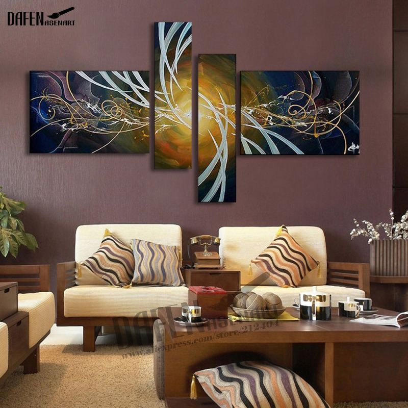 2020 100 Colorful Hand Painted Canvas Abstract Oil Painting Multi Panel Canvas Wall Art Large Home Office Decoration Unframed From Petbaby 28 85 Dhgate Com
