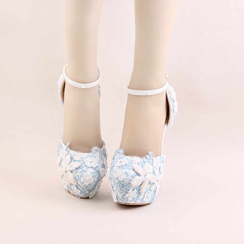 designer blue wedding shoes
