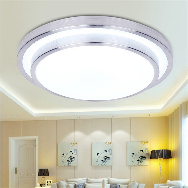 compre 12w 18w 24w 36w linea de aluminio doble luz de techo led redonda moderna lamparas de techo led sala de estar lampara de dormitorio dia