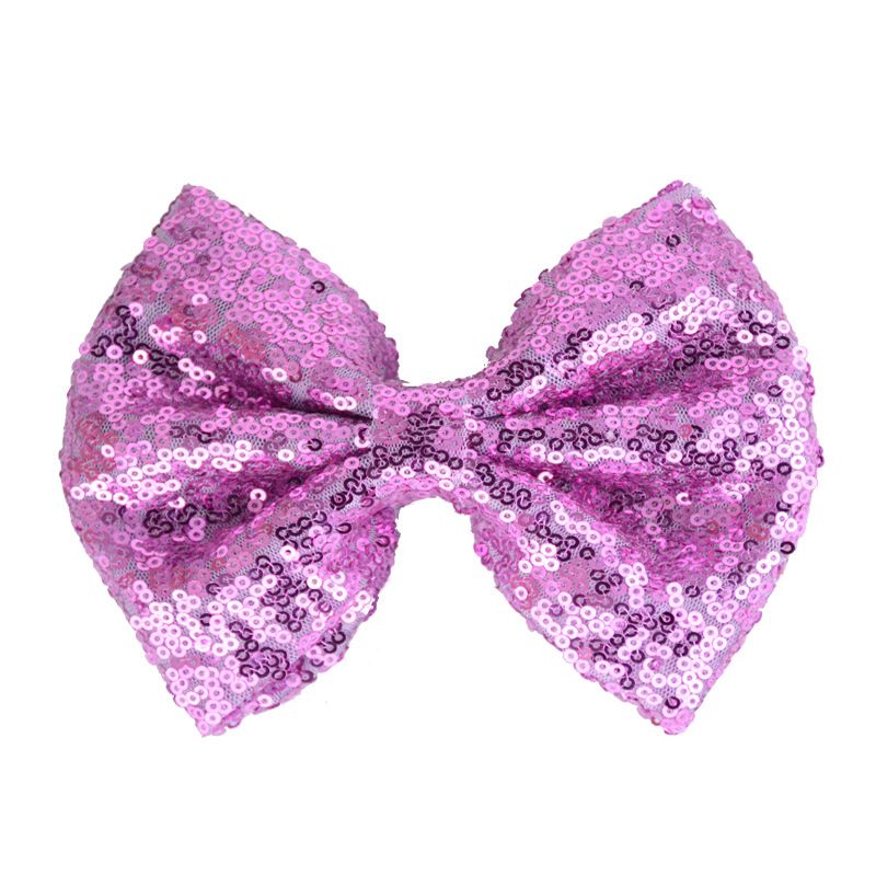 Children Big Sequins Bows Without Clips Girls Glitter Big Bow Tie