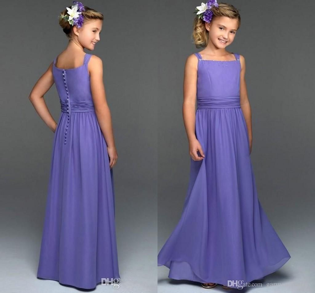 2017 Junior Bridesmaids Dresses Square Neckline A