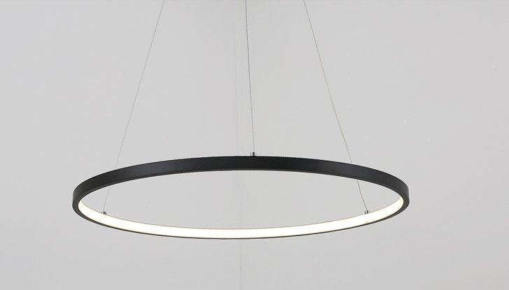 Dimmable Black Ring Pendant Lights 3 2 1 Circle Rings Acrylic