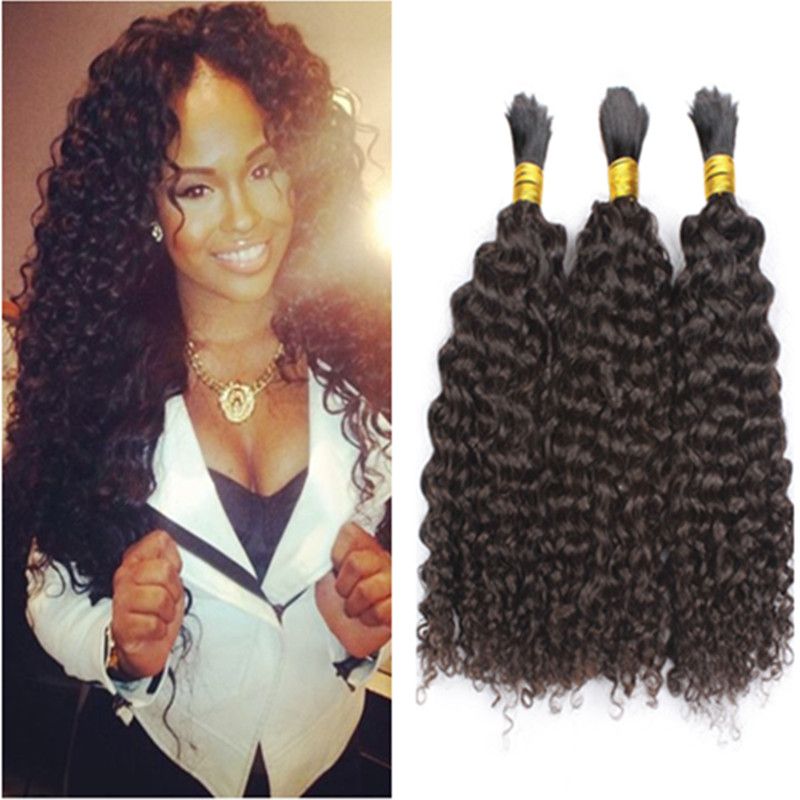 Premium Curly Human Hair Bulks No Weft Cheap Brazilian Kinky Curly