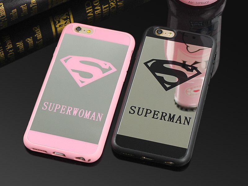 Luxury Superman Superwoman Mirror Surface TPU Case For IPhone 7 7 ...