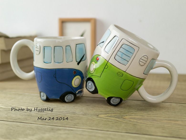 Compre Nueva Camper Van Taza De La Historieta Tazas De Ceramica Puckator Cofre Tazas De Porcelana Regalos Para Los Ninos Tazas De Cafe Taza Suerte De Regalo De Navidad A 4 1