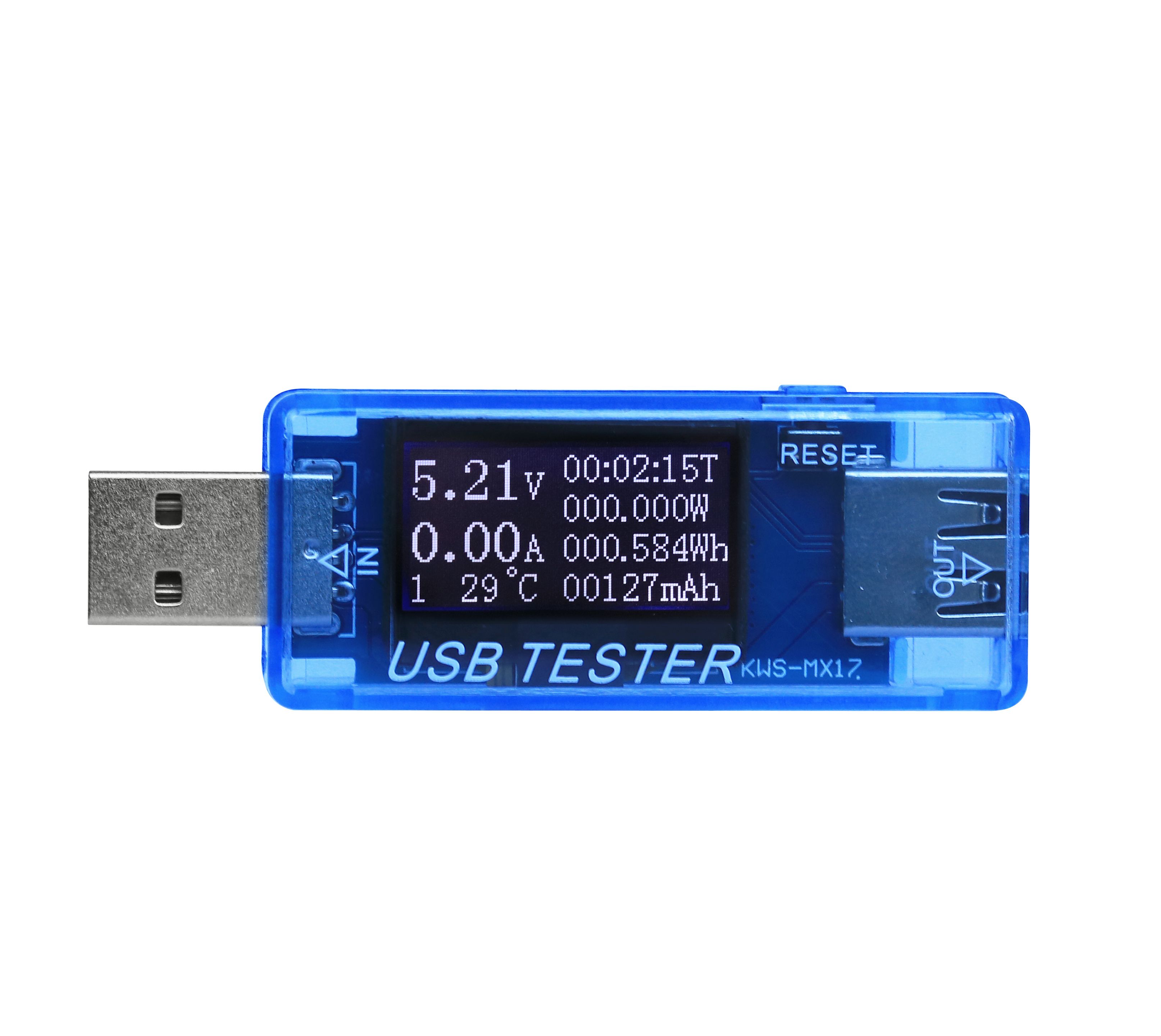 Battery Capacity Current Voltage USB Voltage UK Detector Charger Tester time