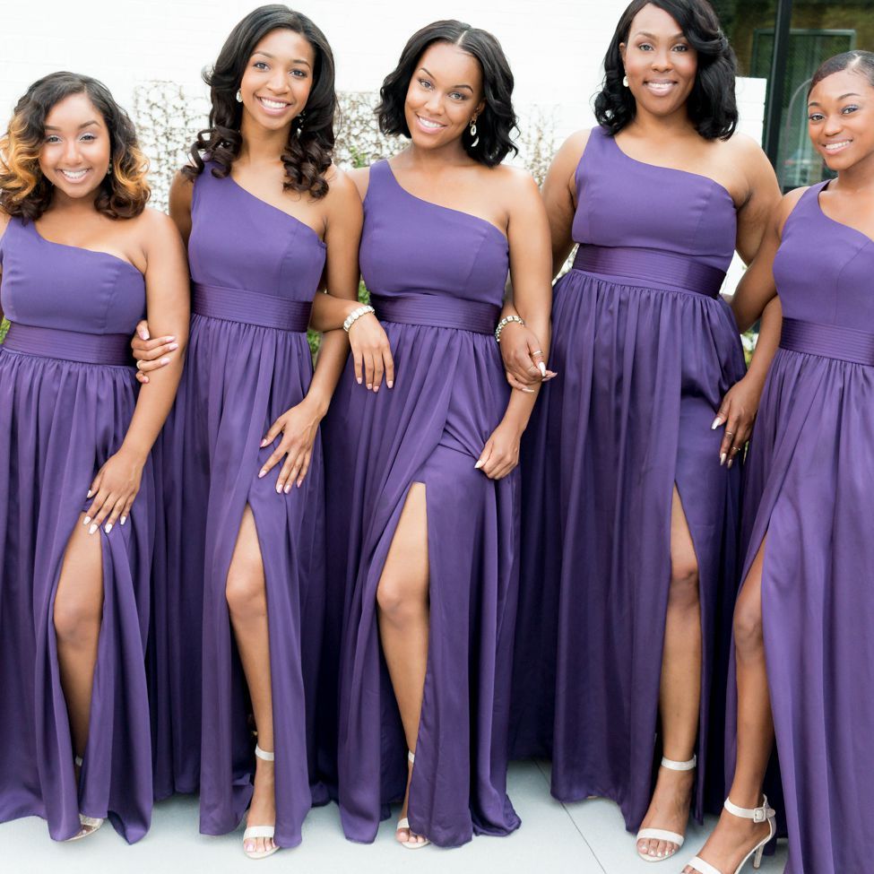 purple bridesmaids dress