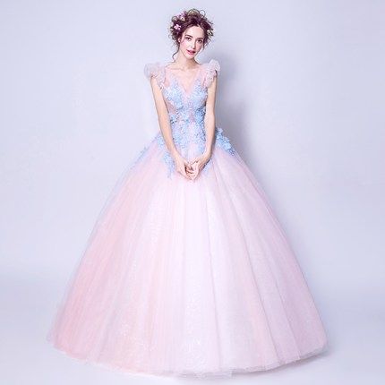 light pink and blue dress