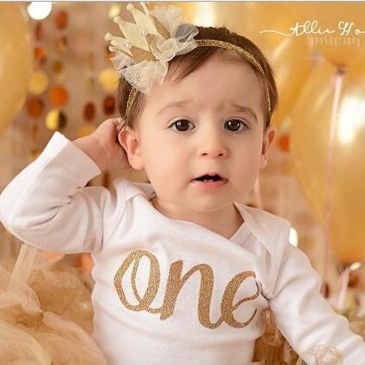 baby birthday crown headband