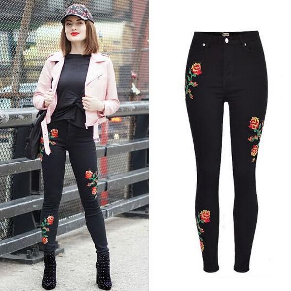 black damage jeans for womens