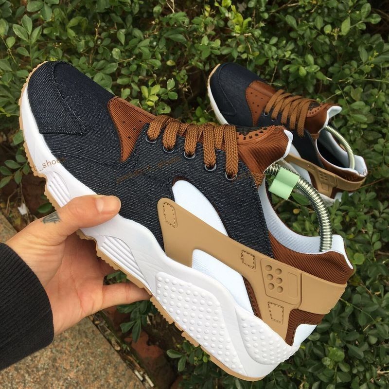 2017 New Arrival Drop Shipping Wholesale Famous Huarache ID Denim Brown Mens Womens Athletic 