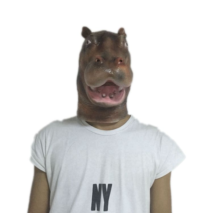 Hippopotamus Latex Mask Full Head Halloween Animal Rubber Masks