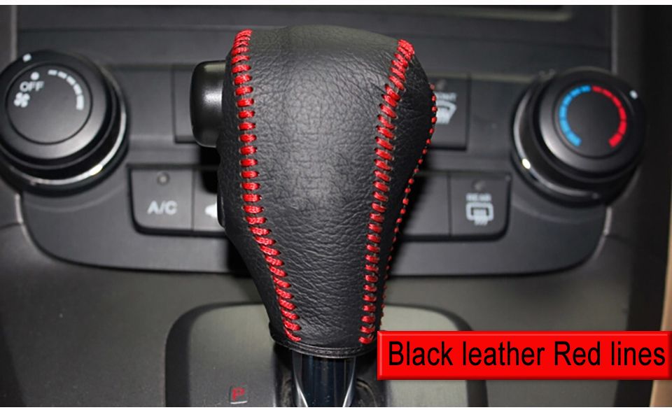 Gear Shift Covers Case For Honda CRV 2007 2011 Automatic CR V Gear Collars Genuine Leather DIY