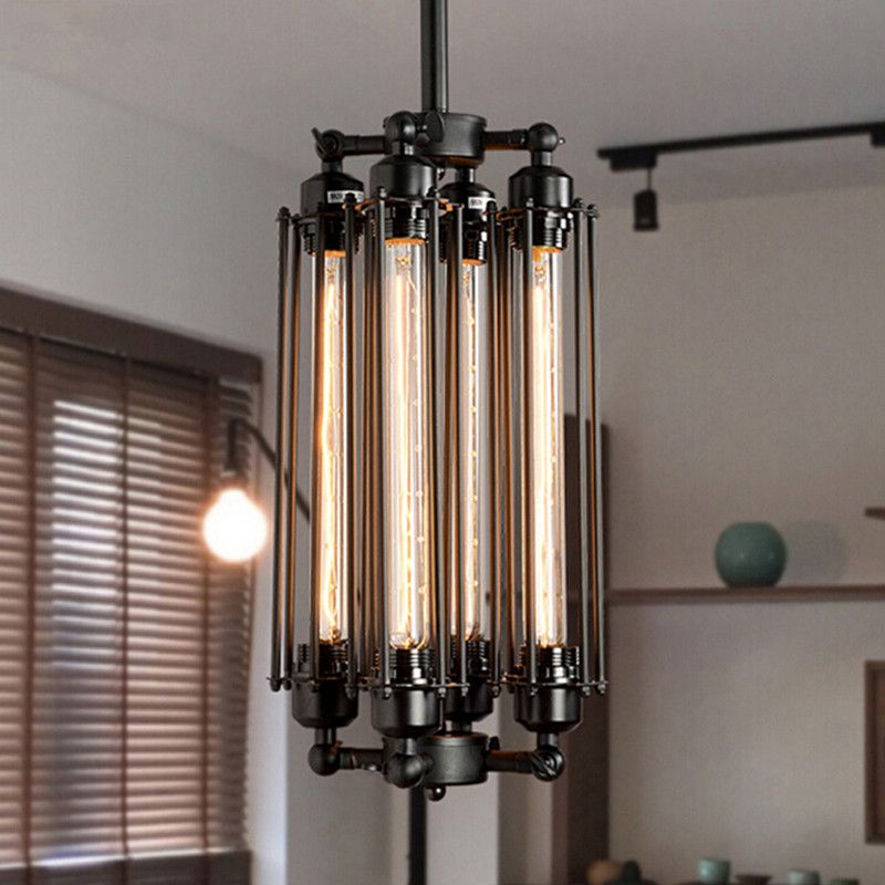 Edison Vintage Flute Pendant Lamp Loft Wrought Iron Chandeliers