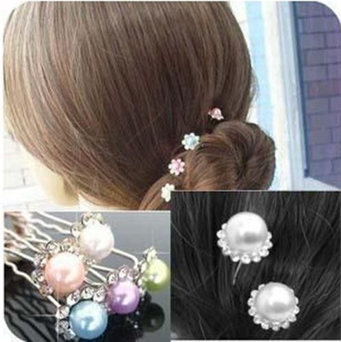 pearl and diamante hair pins